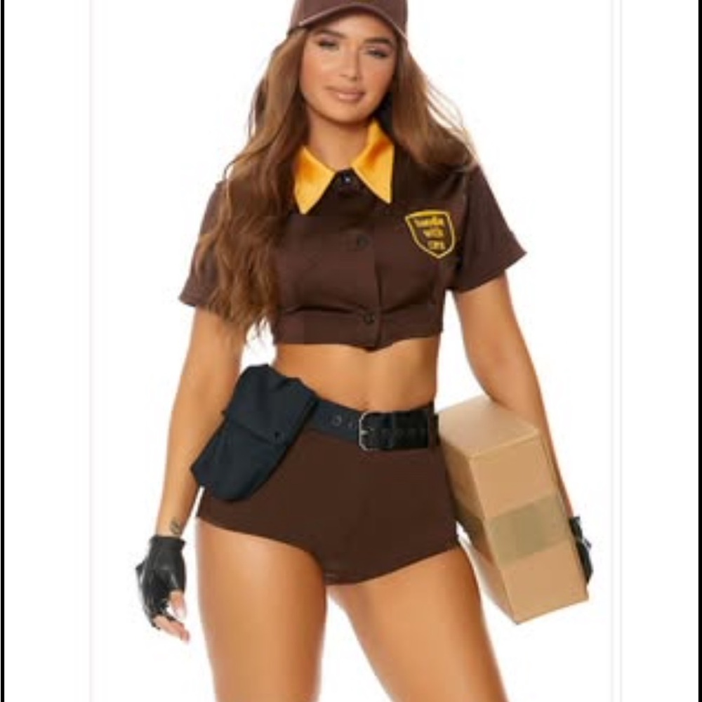 Forplay Brown and Yellow Delivery Costume